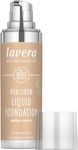 lavera Hyaluron Liquid Foundation - Natural Ivory 01 - hyaluronic acid and almond oil - intense moisture - lightweight texture - mineral oil-free - vegan - organic (1 x 30ml)