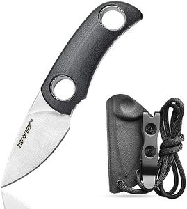 TONIFE Runer Full Tang Coltello da Caccia campeggio a Lama Fissa 4,7cm con Guaina Kydex Regolabile Facile Portabile con Cordino in Paracord per Outdoor, Sopravvivenza e Bushcraft(Nero)