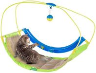 PETMAKER Interactive Cat Toy Rocking Activity Mat- Swing Playing Station with Sisal Scratching Area, Hanging Toy, Rolling Ball for Cats and Kittens