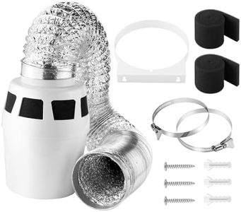 [Upgraded]AMI PARTS 3 IN 1 Indoor Dryer Vent Kit Include Dryer Vent Bucket and Dryer Hose with 4-Inch by 5-Feet Proflex Duct for Electric Dryer