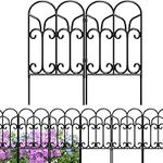 Amagabeli Garden Home Decorative Garden Fence 5PCS 46cmx229cm Metal Garden Border Outdoor Rustproof Landscape Wrought Iron Wire Fencing Folding Flower Bed Barrier Panel Decor Picket Edging DA038