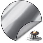 FLASLD 38Inch Round Fire Pit Mat Protect Patio Deck and Lawn, Heat Shield Under Grill Mat and Fireplace Rugs