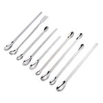 UKCOCO 9 in 1 Stainless Steel Sampling Spoons Laboratory Scoops Lab Mixing Spatulas,Length 16/18/20/22CM,(Silver)