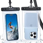 Lamicall Large Floating Waterproof Phone Pouch - [Up to 9"] IPX8 Waterproof Phone Case for Swimming, 3D Seamless Body Dry Bag with Lanyard for iPhone 16 15 14 13 12 11 Series, Samsung S23-2 Pack