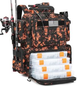 Tactical Fishing Backpack with 4 Tackle Boxes, Rod Holders & Bottle Holder
