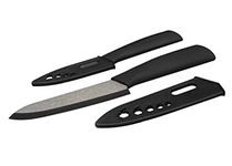 Ceramic Knife Set Black Blade Two Piece Set 4 Inches and 6 Inches Blade with Cover. Kitchen Black Blade Ceramic Fruit Knife Kitchen Knife