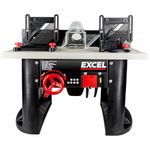 Excel Table Router 240V, Variable Speed 28,000rpm Woodworking Machine, Bench Top, Rise & Fall System and Safety Switch, Cutter Storage, 1/2" & 1/4" Collets Included, Table Router, 240v routertable