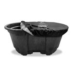 COSFUN 100 Gallon Oval Stock Tank Cover,Waterproof Dust Proof Anti-UV Ice Bath Cover,Keep Stock Tank Clean(Elastic Bottom,Black)