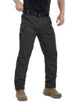 NAVEKULL Men's Outdoor Tactical Pants Rip Stop Lightweight Waterproof Military Combat Cargo Work Hiking Pants Black