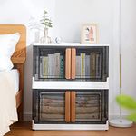 AZRAEL® Foldable Wardrobe Sundries Plastic Home Organizer Storage Boxes Bins Stackable Container, Clothes Storage Box, Double Door File Cabin, Kitchen Cabinet, Kids Toys, Car Trunk Organizer (2)