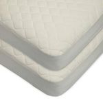 TL Care Twin Pack Waterproof Quilted Crib Size Fitted Mattress Cover Made with Organic Cotton, Natural Color