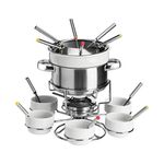 Premier Housewares Stainless Steel Fondue Set, Chocolate or Cheese, Porcelain Sets - White