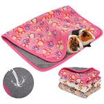 YUEPET Waterproof Guinea Pig Blankets Washable 3 Pack Small Animal Fleece Cage Liners Pet Soft Sleep Mat Pad Cover Warm Flannel Throw for Hamster Guinea Pig Rabbit Chinchilla Hedgehog Ferret 23"×16"