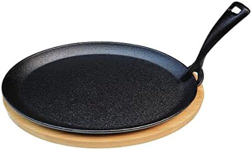 HAWOK Cast Iron Fajita Skillet Japanese Steak Plate with Handle and Bamboo Tray…