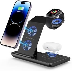 yuoscmc Wireless Charging Station with Light, 4 in 1 Wireless Charger, Fast Wireless Charging Dock for iPhone 15/14/13/12/11Pro/SE/XS MAX/XR/XS/X/8/8Plus, Air Pods 3/2/Pro, Apple Watch Series 8/7/6