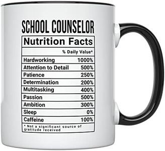 YouNique Designs School Counselor Mug, 11 Ounces, School Counselor Gifts (Black Handle)