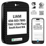 FindXeink E-Ink Finder Tag, Tracker for Apple Find My (iOS only), Custom Picture/Text/Contact, Two-Way Locator, Keychain, Pets, Kids, Luggages (Black Square)