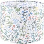 GOSO 1pcs Medium Lampshade Polyester Fiber Printing Flowers Drum Lamp Shade For TableLamp,Floor Lamps,Diy Pendant Light,Wall Hanging,Spider Fitter 13 "Top x 13" Bottom x 10 "Heigh,Assembly Required