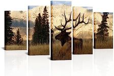 VVOVV Wall Decor - Deer In Autumn Forest Painting Giclee Prints Wildlife Pictures Animal Elk Poster Canvas Art Wall Decor Modern Framed Artwork