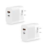 2 Pack 30W 9V/3A Fast USB C Charger
