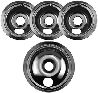 WB31M19 WB31M20 Porcelain Drip Pan Bowls - Includes 1 Pack 8-Inch WB31M19 and 3 Pack 6-Inch WB31M20 - Replacement for Ken-more GE Hotpoint Burner Electric Range