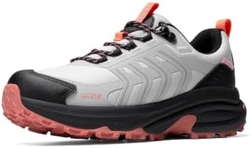 NORTIV 8 Women's Waterproof Hiking Shoes Lightweight for Walking All Day Comfort Non-Slip Outdoor Trekking Camping Climbing Fashion Sneakers Armadillo FieldLite, Grey Pink, 7