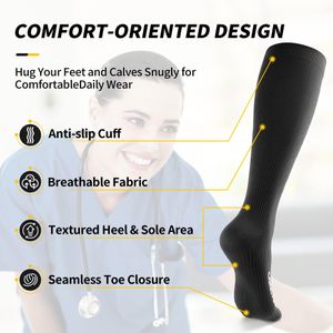 CAMBIVO Compression Socks, Black XXL – Supportive Athletic Fit