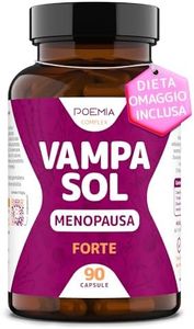 Integratore Menopausa Completo per Vampate di Calore Vegano Inositolo Alto Dosaggio 90 Capsule Regolarizza Umore Sudorazione Cimicifuga Trifoglio Rosso Dioscorea VAMPASOL Poemia