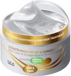 Vitamins Hair Mask Conditioner Keratin Treatment - Biotin Castor and Coconut Oil Deep Conditioning for Thin Fine Hair - Anti Frizz Moisturiser for Curly Straight Dry Damaged and Frizzy Hair