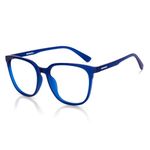LENSKART BLU | Zero Power Blue Cut Computer Glasses | Anti Glare, Lightweight & Blocks Harmful Rays | UV Protection Specs | Men & Women | Large | LB E13740