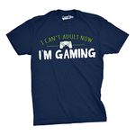 Mens I Cant Adult Im Gaming Funny Video Game T Shirt Sarcastic Cool Gamer Shirt Mens Funny T Shirts Funny Gamer T Shirt Novelty Tees for Men Navy - 5XL