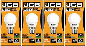 JCB LED 4 X 6w = 40w BC/B22 Golf Ball Bulbs Bayonet Cap 520lm Daylight 6500k Non Dimmable [Energy Class A+]