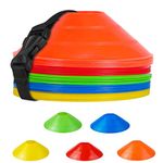 WGYAML 20 Pack Pro Disc Cone Sports Cone, Basketball, Agile Football Cone, Comes with Straps, Football, Field Cone Mark, Agile Field Mark Cones (Multi Color)