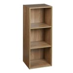 URBNLIVING Tier Wooden Bookcase Shelving Display Storage Shelf Unit Wood Shelves (Oak, 3 Shelf)