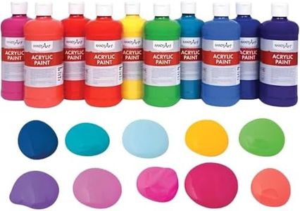 Fun Express Tropical Acrylic Paint Set, 10 Colors, 16 oz Each - VBS 2026 Vacation Bible School Supplies/Decor - Art and Craft Supplies for Kids and Adults