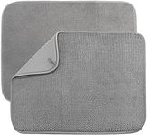 2 Pack Microfiber Dish Drying Mat,Absorbent Dish Drainer Kitchen Counter,Super Absorbent Dish Drying Pads 20×15 Inch Grey