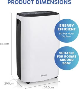 Swan 20L Dehumidifier – Powerful Moisture Removal, White