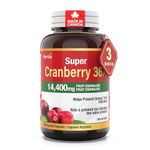 Herba Cranberry Supplement 36x Extract | 28,800mg Per Day | 180 Cranberry Pills for Women and Men | High Potency Formula to Help Prevent Urinary Tract Infection (UTI) | Made in Canada