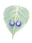 Evil Eye Golden Earrings,Dainty Tiny Turkish Blue Evil Eye Dangle Drop Earring for Women Girls Handmade Earrings Murano Glass Evil Eye Jewellery (Blue)