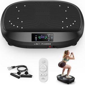 FLYBIRD Vibrationsplatte Testsieger, 120 Leistungsstarke einstellbare Geschwindigkeiten,150KG Tragkraft,Ganzkörper-Training mit Fernbedienung für Frauen Muskelaufbau & Lymphdrainage