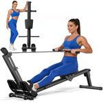 Rowing Machine for Home Use, LUBBYGIM Rowing Machine Foldable Rower with LCD Monitor & Comfortable Seat Cushion, Hyper-Quiet & Smooth - Upgraded Version with 300 LBS Weight Capacity