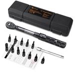 Lytool 1/4'' Torque Wrench, 2-24 Nm Drive Click Torque Wrench Set, Cycling Bicycle Maintenance Kit for Road & Mountain Bikes, with Torx Sockets, 100mm Extension Bar and Storage Box