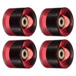 PATIKIL 60mm Longboard Wheels with Bearings ABEC-11, 4 Pack Street Wheels for Skateboards Cruiser Wheel Replacement 80A, Clear Red Golden