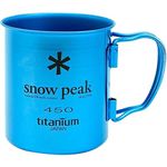 Snow Peak Titanium Ti-Single Wall 450ml Cup/Mug, for Camping/Backpacking, Blue