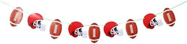 Amosfun Sports Party Decoration, 1pc Rugby Paper Banner, American Football Theme Hanging Garland, Rugby Flag Banner Sports Flags, Theme Birthday Party Supplies