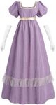 NSPSTT Purple Regency Dresses for Women Ball Gown Dress Renaissance Victorian Costume, Purple