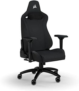 Corsair TC200 Fabric Gaming Chair, Standard Fit (Long-Lasting Support, Soft Fabric Exterior, Built-In Foam Lumbar Support, Adjustable 4D Armrests, Easy Assembly Process) Black
