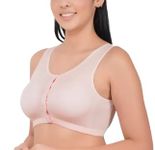 Jalodari Women's Cotton New Moms Front Padded Open Feeding Bra Maternity Baby Nursing Plus Size (in, Alpha, 4XL, Plus, Pink)