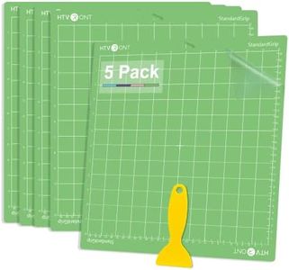 HTVRONT Standard Grip Cutting Mats for Cricut, 5 Pack Cutting Mats 12x12 for Cricut Maker/Maker 3/Explore 3/Air/Air 2/One, Standard Adhesive Sticky Green Cutting Mat Replacement Accessories for Cricut