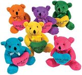 Fun Express Plush Religious Bears W/Heart - Toys - 12 Pieces